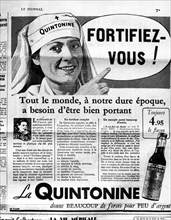 Les années 30. Réclame pour la Quintonine " qui donne bonne mine ".
