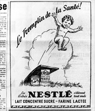 Les années 30. Réclame pour le lait Nestlé.