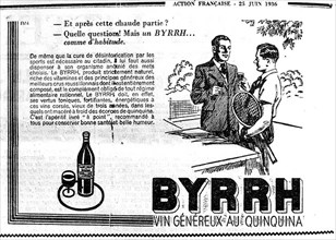 Juin 1936. Publicité pour Byrrh parue dans l'Action Française.