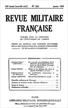 Revue Militaire Française " où est publié un article de de Gaulle