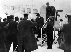 President Daladier arrives at Le Bourget