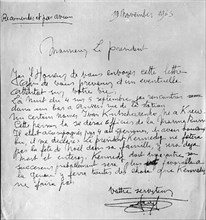 Letter from 'Peeters' to President Kennedy