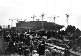 October 29, 1932.  Launching from Normandy in Saint-Nazaire.