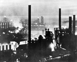 The United States.  Pittsburgh.  Night sight of the steel-works