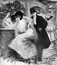 Dame galante à l'American Bar. Par Léon Galand. 1904