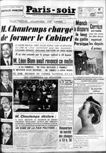 Chautemps est chargé de former le Cabinet. 18 janvier 1938