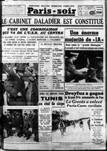 Une de Paris-Soir (11 avril 1938).