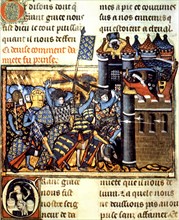 Manuscrit enluminé, 5ème croisade, 1217, prise de Damiette