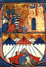 Siege of a city: lords on horseback attacking Jerusalem