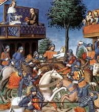 Charles VIII recevant un exemplaire de Lancelot (1470-1498)