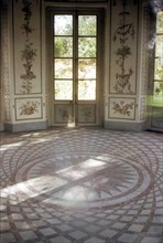 Versailles, the Belvedere pavilion on the "Enchanted River", view of the inside, decorated with painted flowers