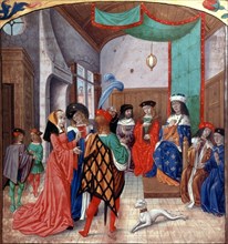Jeanne la Pucelle se rend à Chinon pour  voir le roi de France.