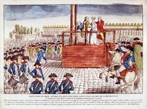 Execution of Queen Marie-Antoinette, October 16, 1793.