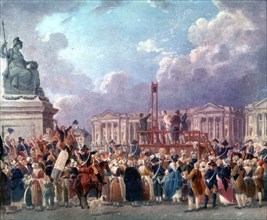Révolution de 1789. Exécution sur la place de la Révolution.