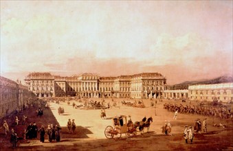Bernardo Bellotto, Le château de Schönbrunn, la Cour d'Honneur