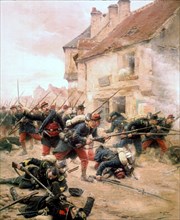 Guerre de 1870.  La charge  par Grolleron.