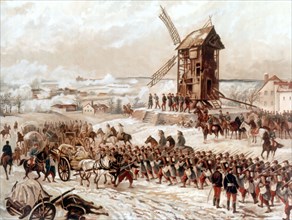19 janvier 1871. Bataille de Saint-Quentin. Aquarelle allemande