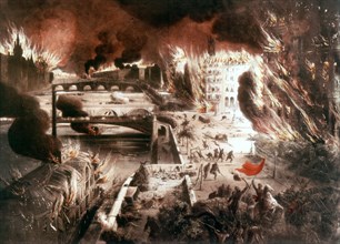 Le semaine sanglante (22-28 mai 1871) de la Commune. Paris flambe.