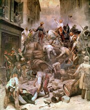 Révolution de 1830. Barricades de la rue de la Mortellerie