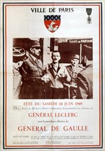 Poster for the inauguration of Avenue du Général Leclerc, 1949