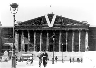 German "V" on the Chamber of Deputies in Paris, 1941