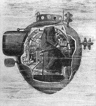 The "Turtle" (first underwater torpedo boat 1776).