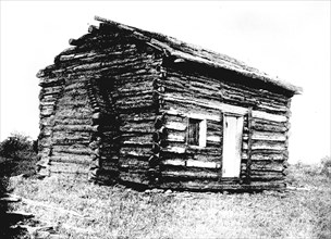 Hut where Abraham Lincoln (1809-1865) was born