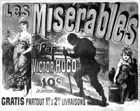 Affiche de Chéret pour la publication des  Misérables
