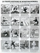 1941. "La triste histoire de Churchill". Image populaire distribuée aux acheteurs de journaux le 20
