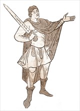 A drawing of a Frank warrior.
