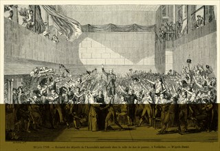 Serment des députés de l'Assemblée nationale dans la salle du Jeu de Paume, à Versailles.