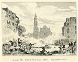 The arrival of the French army in Naples.