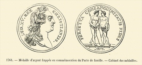 Médaille d'argent frappée en commémoration du Pacte de famille.