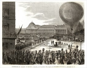 Ascension du ballon "Le géant", à Bruxelles, le 26 septembre 1864.
