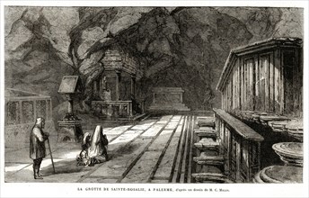 La grotte de Sainte-Rosalie, à Palerme (1864).
