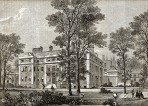 Marlborough House, residence of the Prince and Princess of Wales, in London (1864).