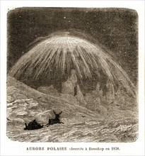 Northern lights. Aurora borealis observed from Bossekop in 1838.