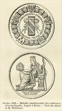 Médaille commémorative des conférences d'Aix-la-Chapelle, frappée à Berlin.