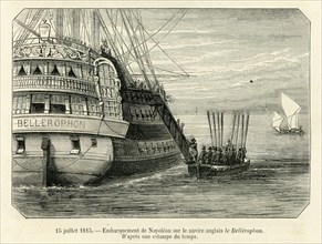 Embarquement de Napoléon sur le navire anglais le Bellérophon.