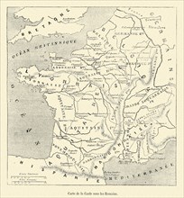 Carte de la Gaule sous la domination romaine.