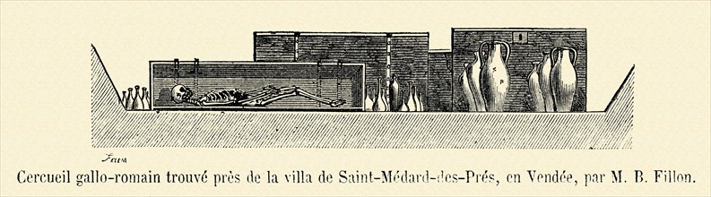 Tombe gallo-romaine trouvée près de la villa de Saint-Médard-des-Prés, en Vendée.