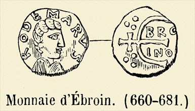 Monnaie d'Ebroin (660-681).