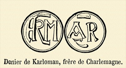 Denier de Carloman, frère de Charlemagne.