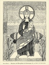 Miniature de l'Evangéliaire de Charlemagne.