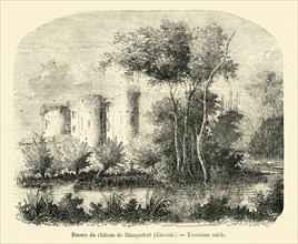 Ruins of Blanquefort castle (Gironde).