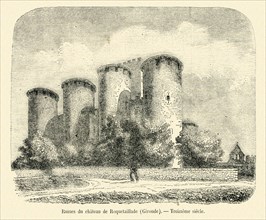 Ruins of Roquetaillade castle (Gironde).