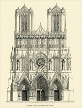 Front side of the Cathedral in Reims.