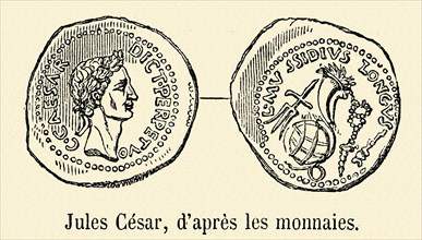 Images of Julius Caesar on currency.