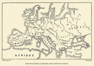 Carte de la Gaule au deuxième siècle avant Jésus-Christ.