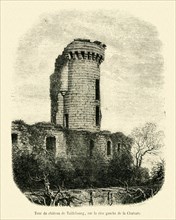 The tower of the Taillebourg castle, on the western river bank of the Charente.